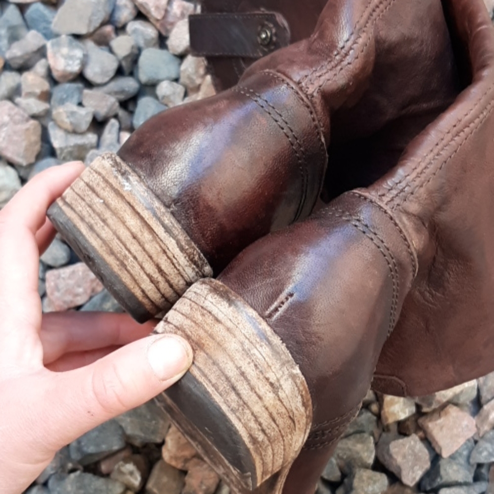 Frye melissa button tall brown leather boots sz 7 - Picture 8 of 8